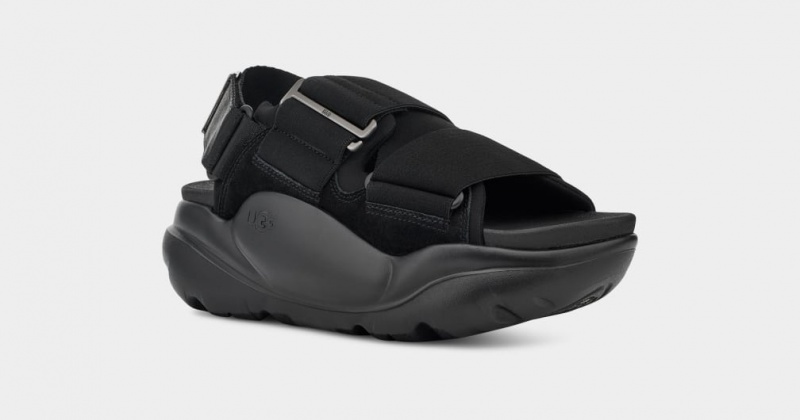 Ugg LA Street Suede Women's Sandals Black | KBSZEUA-92