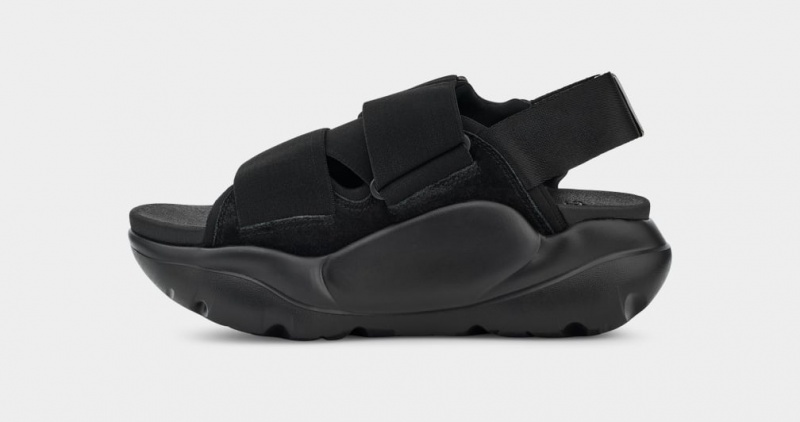 Ugg LA Street Suede Women's Sandals Black | KBSZEUA-92