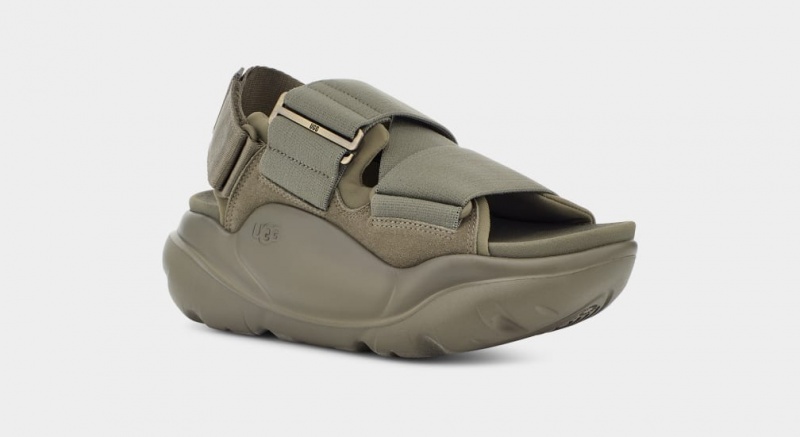 Ugg LA Street Suede Women's Sandals Green | CGMXZRS-56