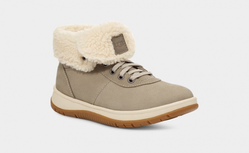 Ugg Lakesider Mid Lace Up Women's Boots Grey | CKIHGXQ-75