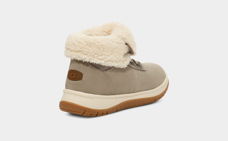 Ugg Lakesider Mid Lace Up Women's Boots Grey | CKIHGXQ-75