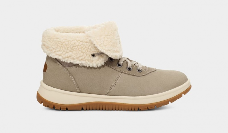 Ugg Lakesider Mid Lace Up Women\'s Boots Grey | CKIHGXQ-75