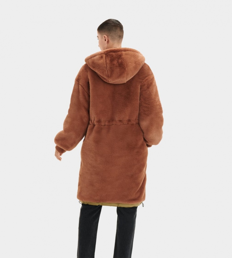 Ugg Letty Sherpa Block Women's Coats Olive / Multicolor | OLWBHZJ-06