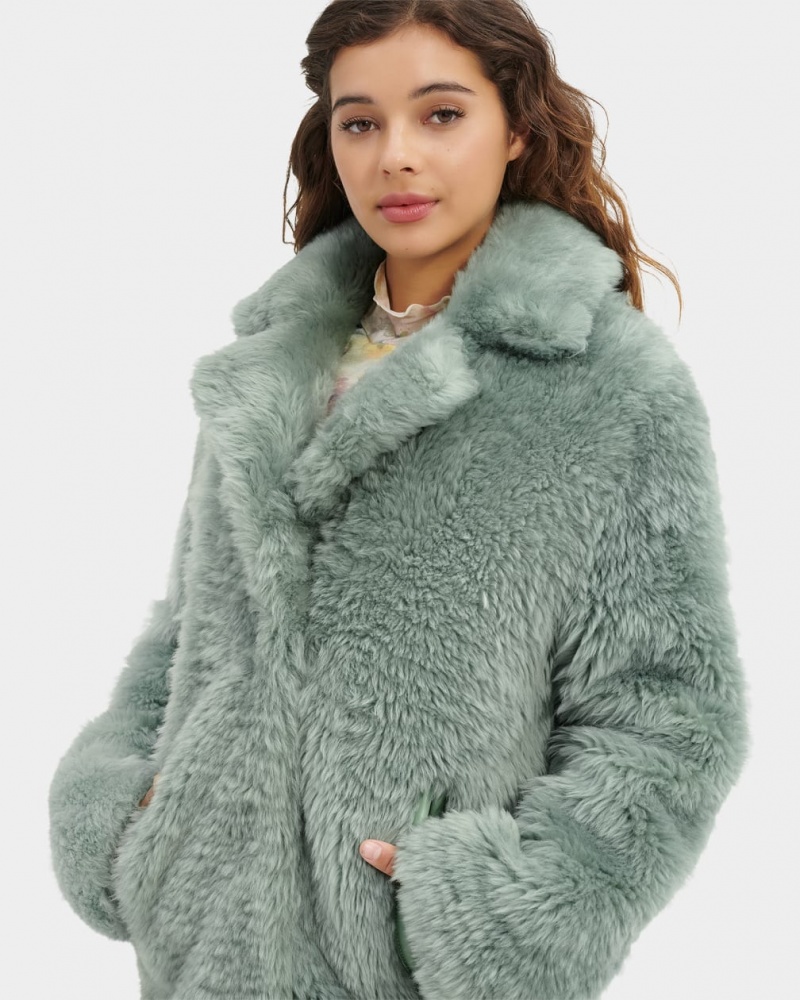 Ugg Lianna Shearling Women's Coats Green | NDHFCLY-30