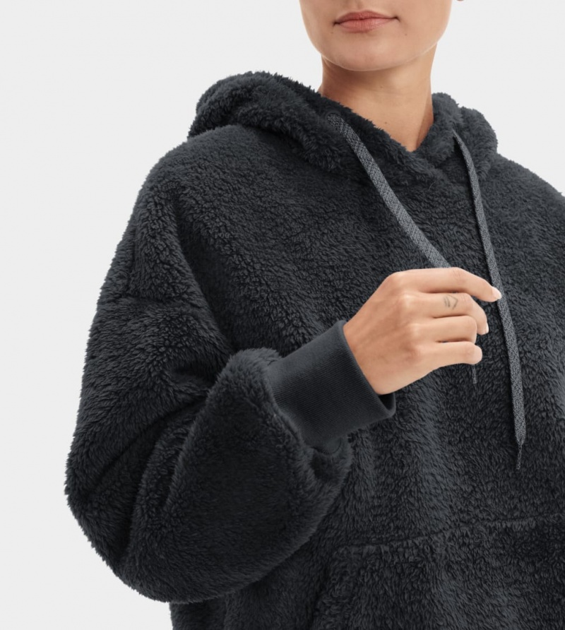 Ugg Loyra Sherpa Women's Hoodie Black | DPQRVAZ-28