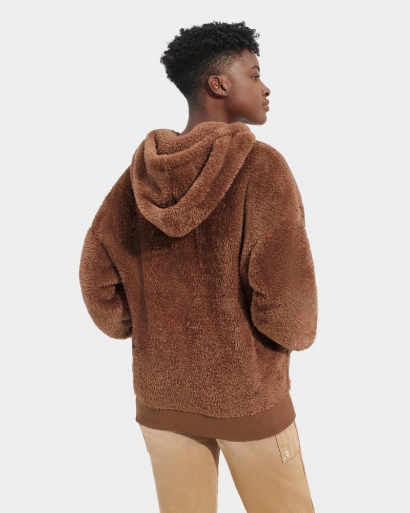 Ugg Loyra Sherpa Women's Hoodie Brown | NWVSCJY-32