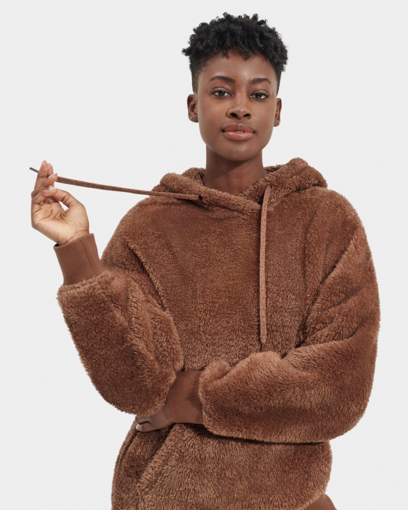 Ugg Loyra Sherpa Women\'s Hoodie Brown | NWVSCJY-32