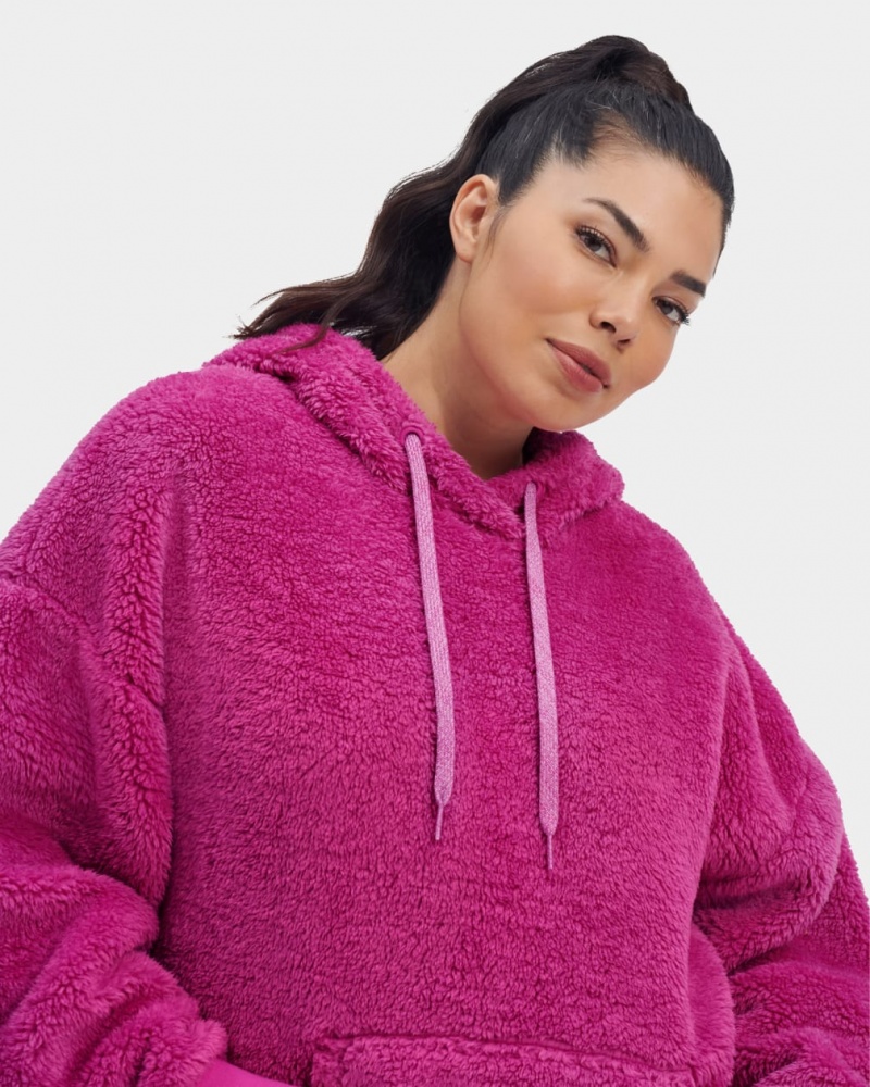 Ugg Loyra Sherpa Women's Hoodie Pink | DGXWBSU-62