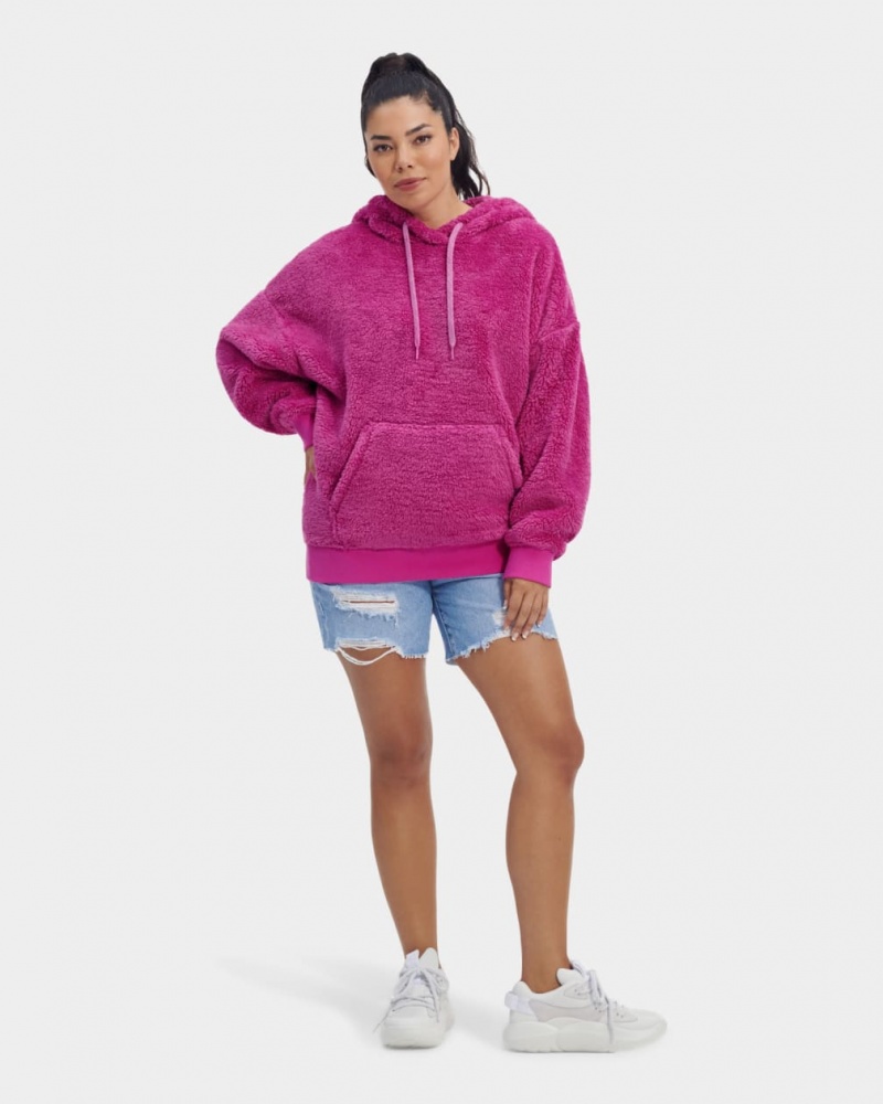 Ugg Loyra Sherpa Women's Hoodie Pink | DGXWBSU-62