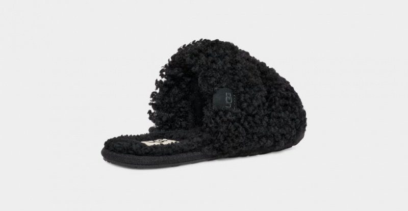 Ugg Maxi Curly Scuffetta Women's Slippers Black | AWCVIDN-72