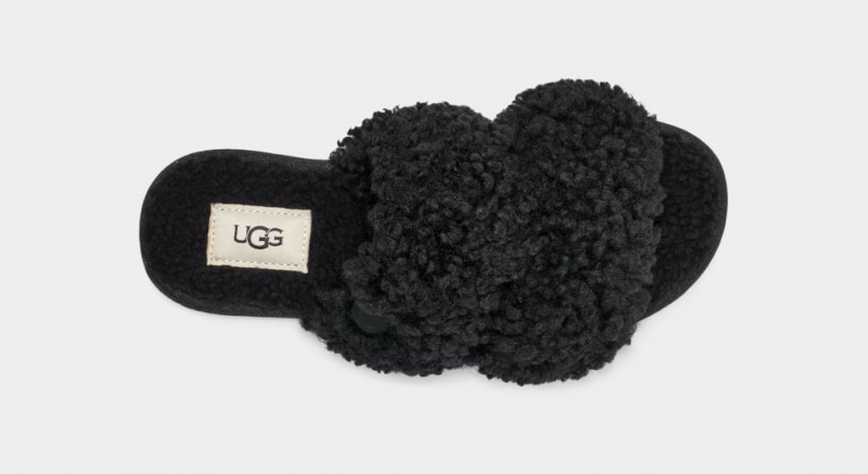 Ugg Maxi Curly Scuffetta Women's Slippers Black | AWCVIDN-72