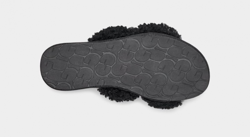 Ugg Maxi Curly Scuffetta Women's Slippers Black | AWCVIDN-72