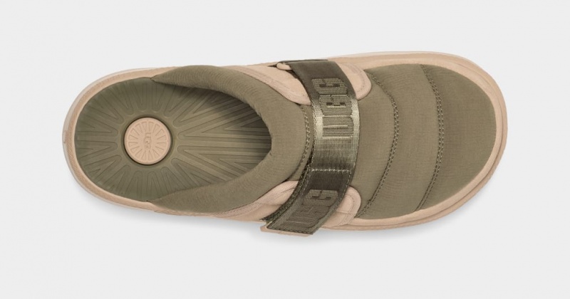Ugg Maxxer Strap Men's Slides Green | NRTGIJF-74