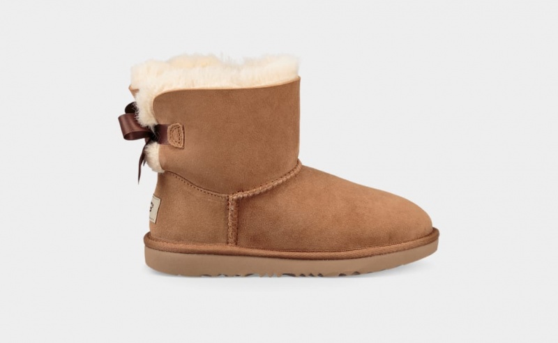 Ugg Mini Bailey Bow II Kids\' Boots Brown | QBZYPMV-73