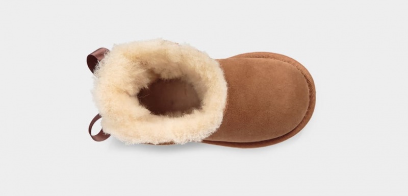 Ugg Mini Bailey Bow II Kids' Boots Brown | YJDQEXS-53