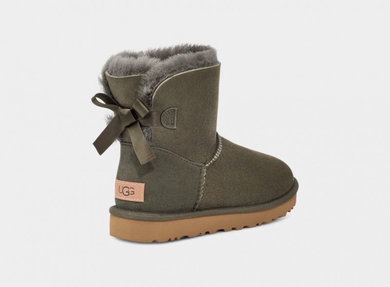 Ugg Mini Bailey Bow II Women's Boots Grey | ZTEGXPD-68
