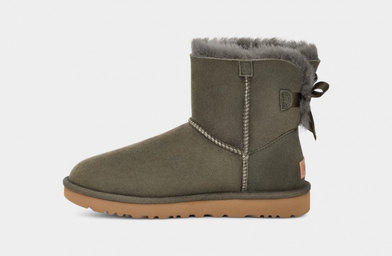 Ugg Mini Bailey Bow II Women's Boots Grey | ZTEGXPD-68