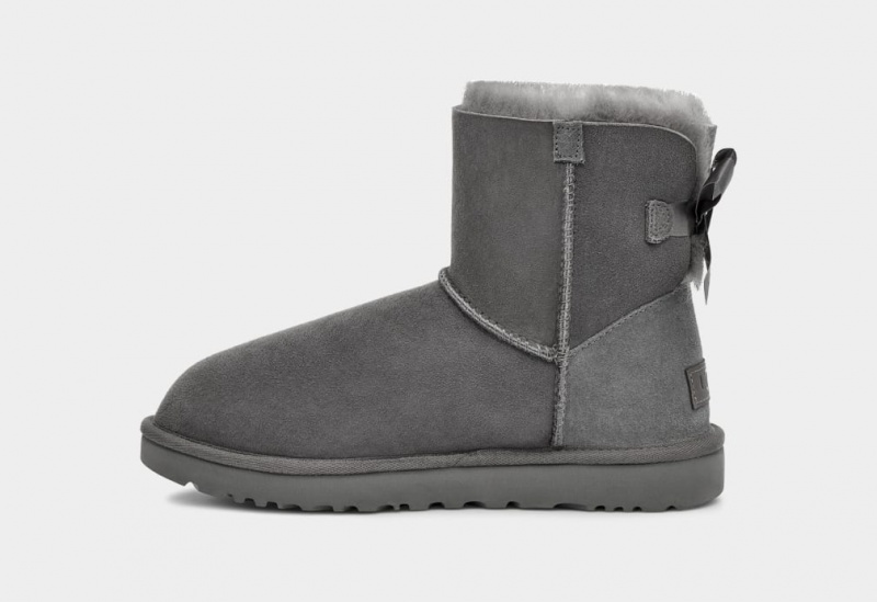 Ugg Mini Bailey Bow II Women's Boots Grey | WPEHRGB-14