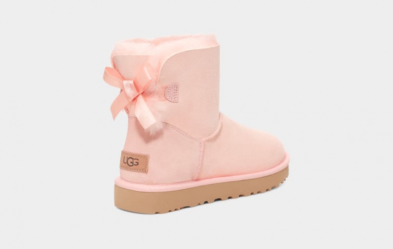 Ugg Mini Bailey Bow II Women's Boots Rose | XKMOEZP-73