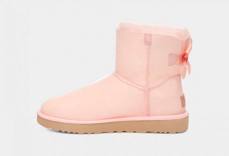 Ugg Mini Bailey Bow II Women's Boots Rose | XKMOEZP-73