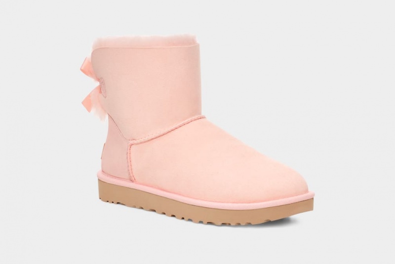 Ugg Mini Bailey Bow II Women's Boots Rose | XKMOEZP-73