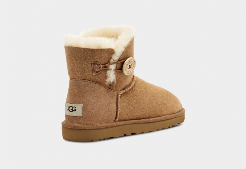 Ugg Mini Bailey Button II Women's Boots Brown | DYCWTPU-90