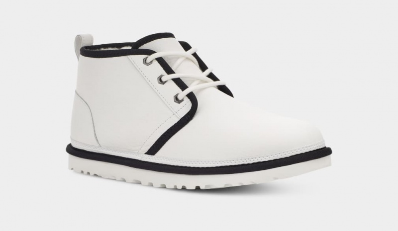 Ugg Neumel Leather Men's Boots White / Black | DFVMIOL-51