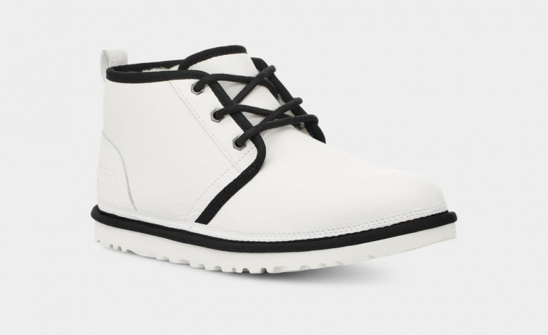 Ugg Neumel Leather Men's Boots White / Black | DFVMIOL-51