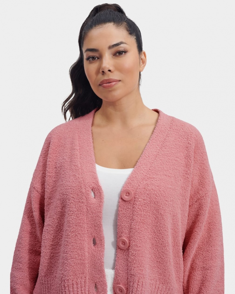 Ugg Nyomi Cropped Women's Cardigan Pink | DBSJUMC-57