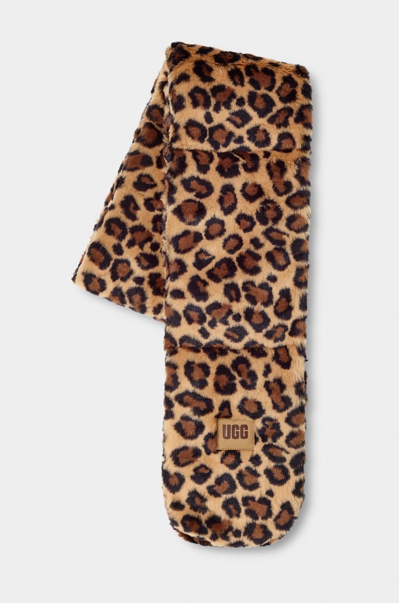 Ugg Oblong Faux Fur Women's Scarves Beige | MCLRSEZ-70