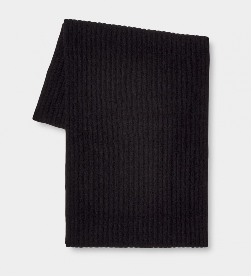 Ugg Pryce Rib Knit Women's Scarves Black | ZUPEGQV-93