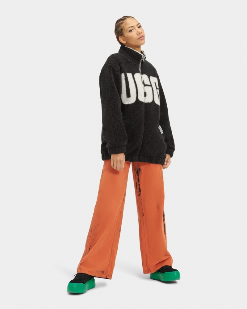 Ugg Raquelle Women\'s Jackets Black / Cream | BZNYUTF-02