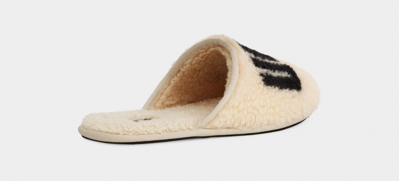 Ugg Scuff Curly Graphic Men's Slippers Beige | IYHFKDR-59