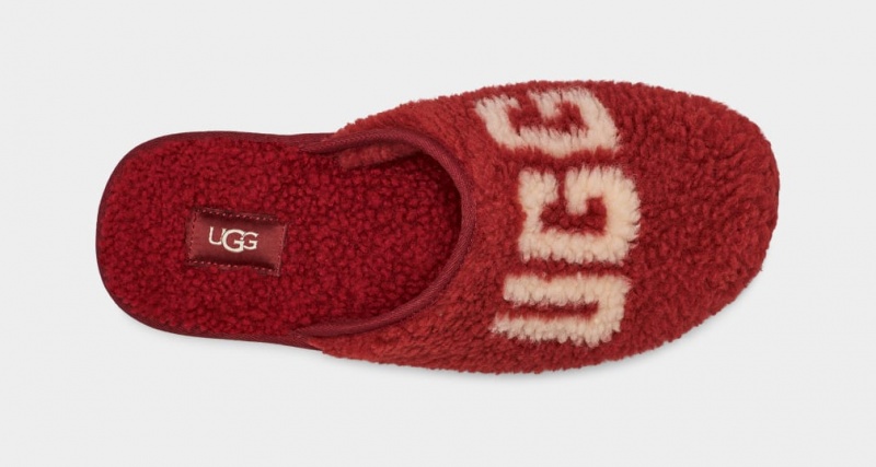 Ugg Scuff Curly Graphic Men's Slippers Red / Burgundy | PNVROHQ-79