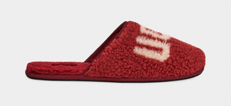 Ugg Scuff Curly Graphic Men\'s Slippers Red / Burgundy | PNVROHQ-79