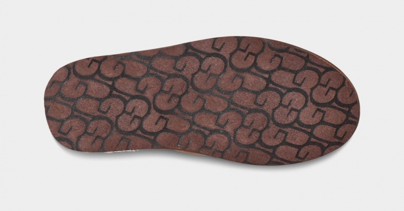 Ugg Scuff Leather Men's Slippers Brown | FIENKWB-29