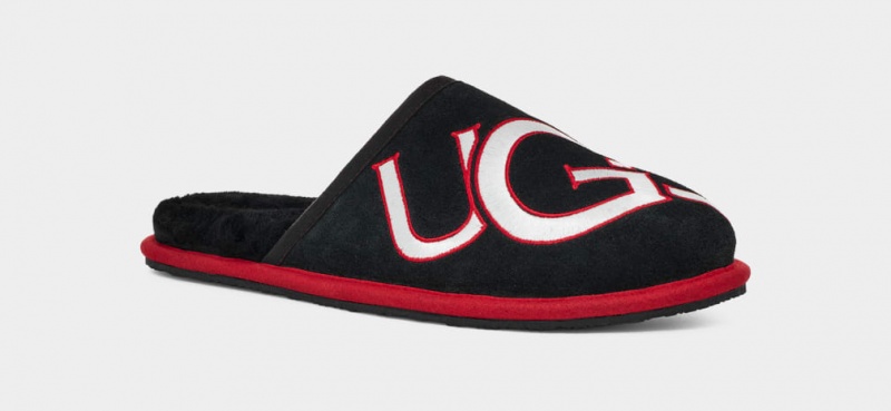 Ugg Scuff Logo II Men's Slippers Black / Red | BCDVEUJ-57