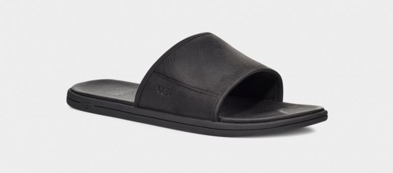 Ugg Seaside Men's Slides Black | AOSMEGH-25