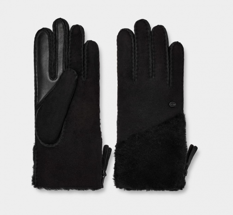 Ugg Sheepskin With Zip Women's Gloves Black | NSCVARF-81