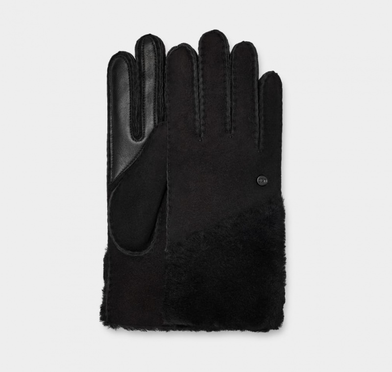 Ugg Sheepskin With Zip Women\'s Gloves Black | NSCVARF-81
