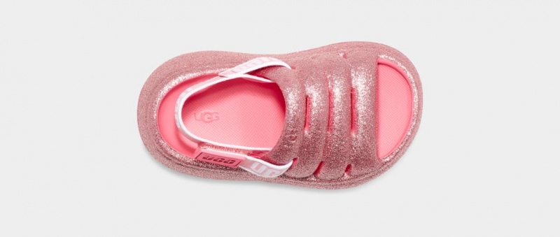 Ugg Sport Yeah Glitter Kids' Sandals Pink | XCEKWPN-94