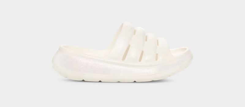 Ugg Sport Yeah Glitter Kids' Sandals White | LQMFAKW-14
