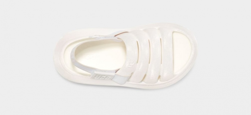 Ugg Sport Yeah Glitter Kids' Sandals White | LQMFAKW-14