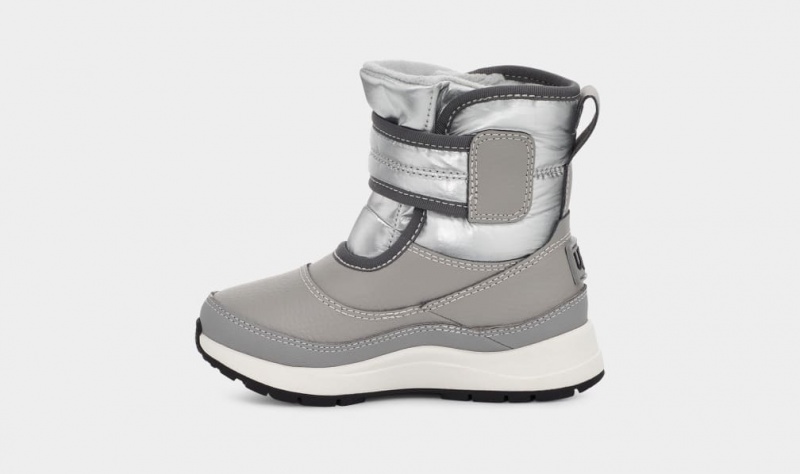 Ugg Taney Weather Metallic Kids' Boots Silver | XSYGLKA-47