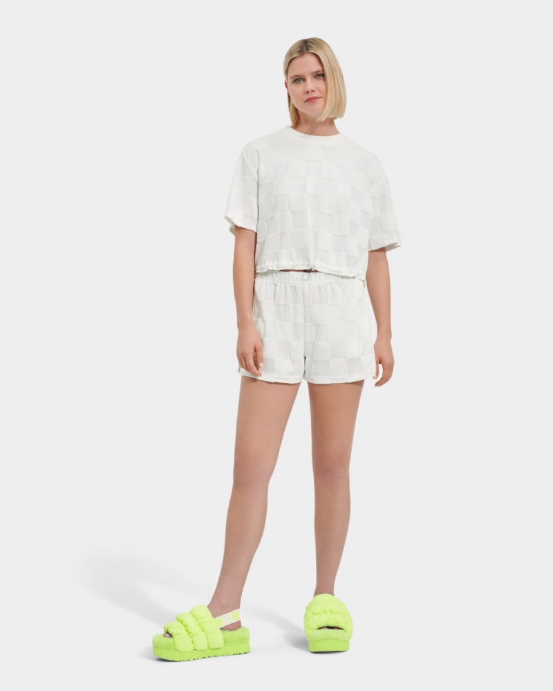 Ugg Teagin Sleeve Check Women's Tops White | XSZDHPV-90