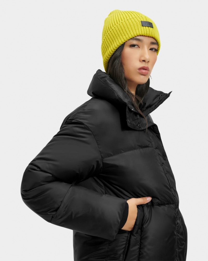 Ugg Vickie Puffer Women's Jackets Black | MOXQWHC-52
