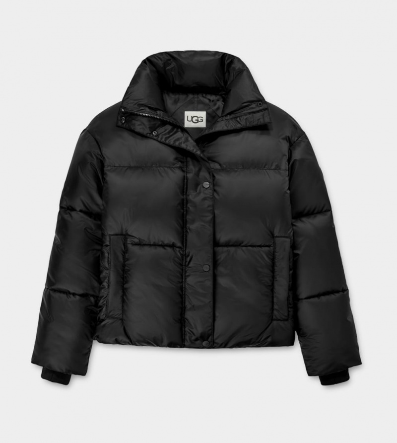 Ugg Vickie Puffer Women's Jackets Black | MOXQWHC-52