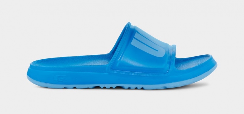 Ugg Wilcox Men\'s Slides Blue | HUDLSPR-07