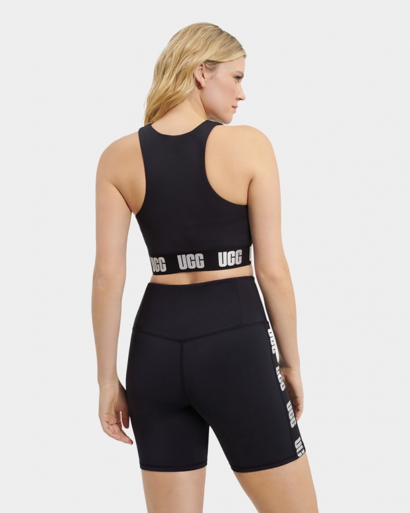 Ugg Wilmina Logo Bralette Women's Tops Black | UHRJSDO-19