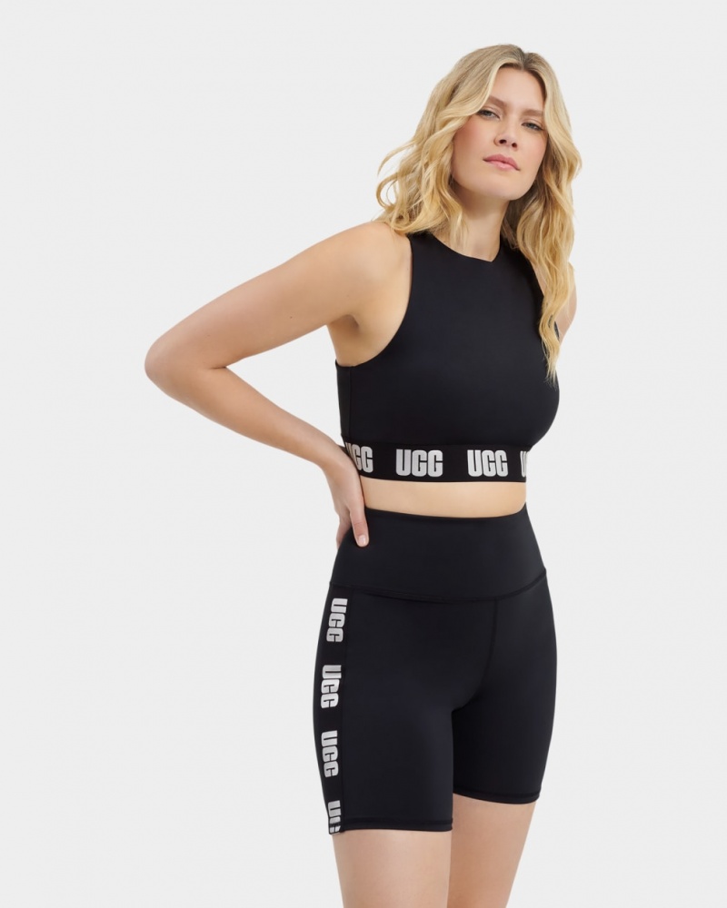 Ugg Wilmina Logo Bralette Women\'s Tops Black | UHRJSDO-19